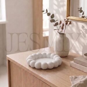 Minimalist Bubble Rim Trinket Tray & Candle Dish (Customizable)