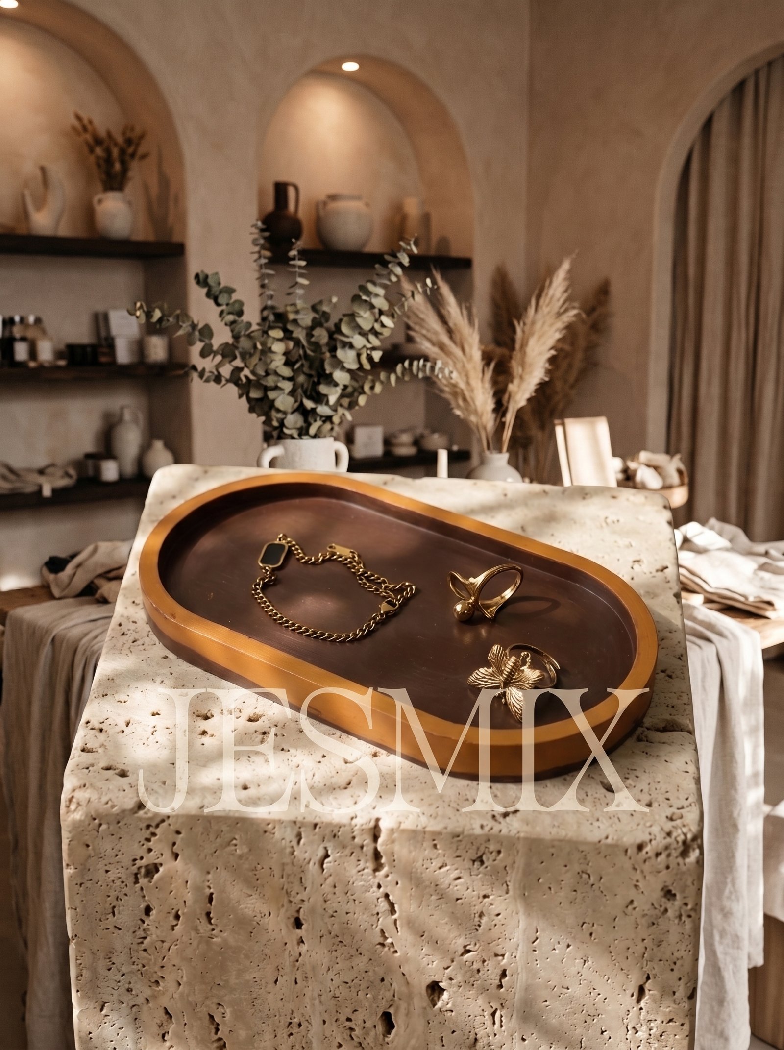 JESMIX Handcrafted Minimalist Capsule Tray – Premium Dual-Tone Oval Trinket Dish - Image 3